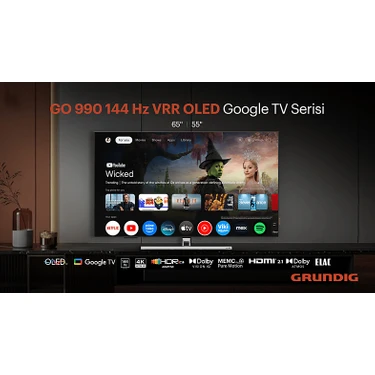 Grundig 55GO990A 55'' 139 Ekran Uydu Alıcılı 4K Ultra HD Google Smart OLED