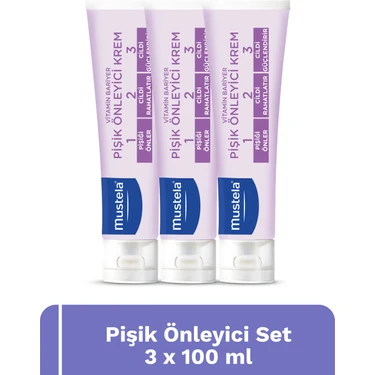 Mustela Pişik Önleyici Doğal Kökenli Bakım Kremi 3’lü Set 100 ml x
