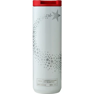 Starbucks® Paslanmaz Çelik Termos - Cumhuriyet Bayramı 2025 Tasarımlı - Özel Seri Numaralı - Beyaz