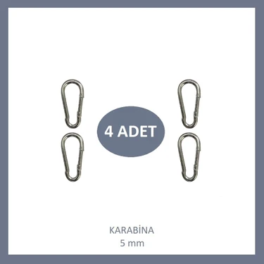 Adilon Galvanizli Karabina, 5 Mm, Askı, Çengel, Kanca, Anahtarlık (4