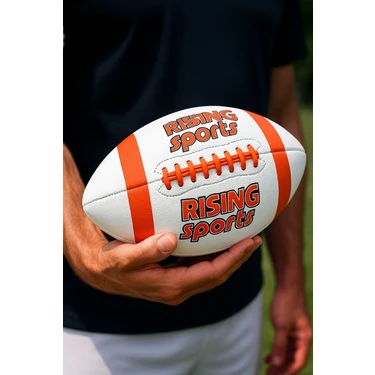 Toyfest Beyaz Renkli Amerikan Futbol Topu 16 cm Çap 400 Gr. Dayanıklı Antrenman ve Oyun