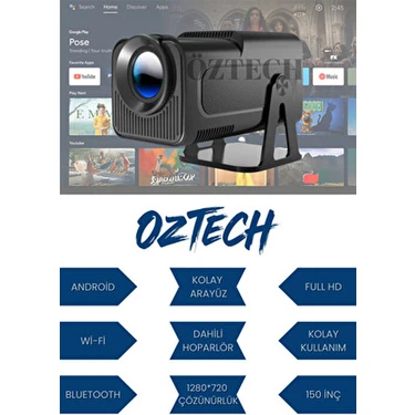 HY320 Mini Taşınabilir Akıllı Android Sistemli Projeksiyon