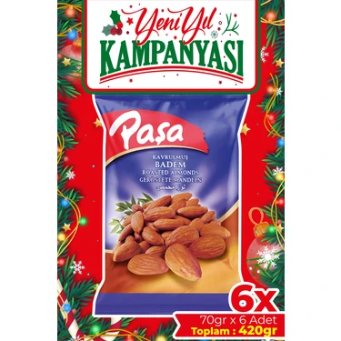 Paşa Kuruyemiş Kavrulmuş Badem İçi 70 gr X 6 Adet (420