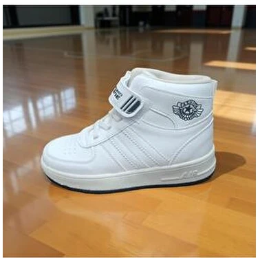 Çocuk Unisex Yüksek Bilekli Spor Ayakkabı Cırt Cırtlı Bağcıklı Günlük