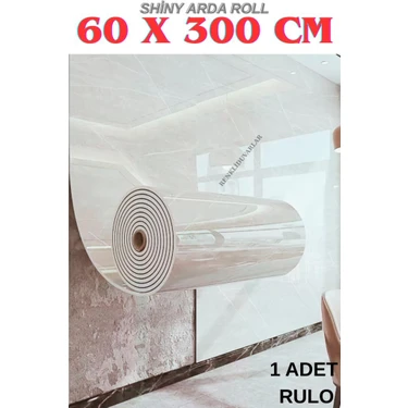 Renkli Duvarlar 60cm x 3 Metre Tek Parça Yapışkanlı Rulo Mermer Desenli Duvar Paneli Kağıdı