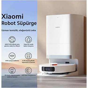 Xiaomi Yeni Robot Vacuum Çöp Istasyonlu Kendini Temizleyen Akıllı Robot Süpürge - 6000PA Yüksek