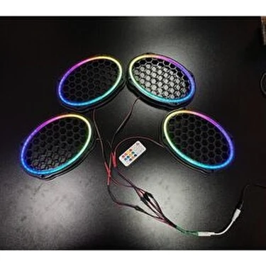 Piksel Neon Ledli Oval 6*9 Hoparlör Midrange Kapağı 4ADET Kapak+Modül Soket Tak Çıkart Kolay