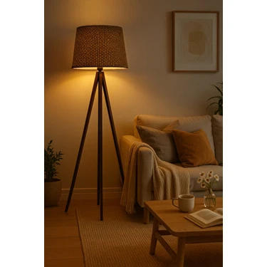 Vivido Home Ceviz Hasır Kahve Ahşap