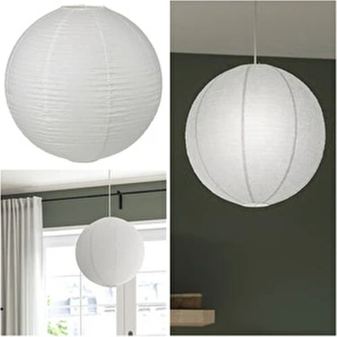 IKEA Okitoys Gullsudare El Yapımı Beyaz 45 cm Sarkıt Lamba Abajur Başlığı