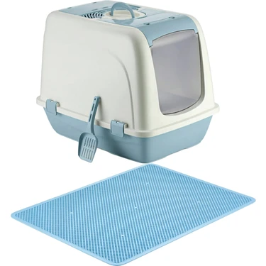 Kapalı Büyük Boy Kedi Tuvaleti Xxl 52X66X46CM Elekli Paspas