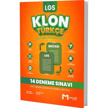 Mozaik Yayınları 8. Sınıf LGS Türkçe Klon 14 Deneme Sınavı Hedef Yaş Grubu İçin Özel