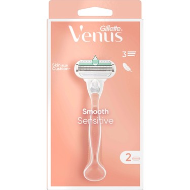 GİLLETTE VENUS SMOOTH SENSİTİVE 3 BIÇALI 2,Lİ TIRAŞ BIÇAĞI
