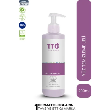 TTO Yüz Temizleme Jeli 200 ml – Normal, Akneli ve Rozalı Ciltler İçin Arındırıcı