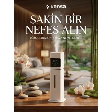 Kensa Ultrasonik Nemlendirici 8l – 130W Serin&sıcak Sis Difüzörü, Dokunmatik, Zaman Ayarlı, Sessiz