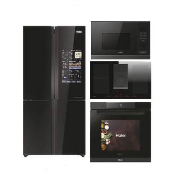 Haier 4'lü Çeyiz Seti (Buzdolabı-Fırın-Davlumbazlı Ocak-Micro