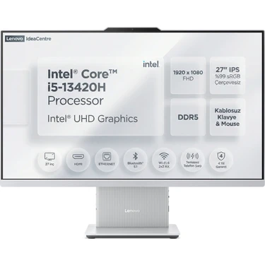 Lenovo Ideacentre 27IRH9 I5-13420H 16GB 1tb SSD 27" Fhd Freedos All In One Bilgisayar F0HM0045TR