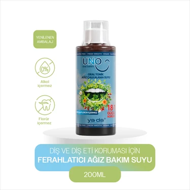 Ya Da Multicosmetics Uno Oral Tonik Ferahlatıcı Ağız Bakım Suyu 200ML, Florür ve Gluten İçermez,
