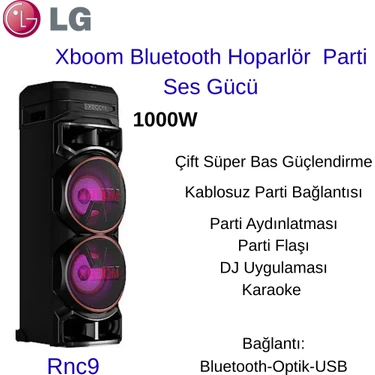 Lg Xboom  1000 Watt Bluetooth Hoparlör,kablosuz Parti Bağlantısı,rnc9 Aydınlatmalı Parti