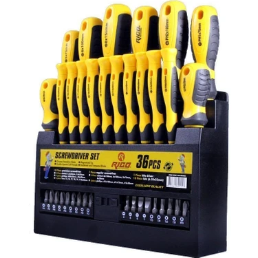 RICO Düz Yıldız ve Torx Uçlu Tornavida Takımı Klasik Seri 36