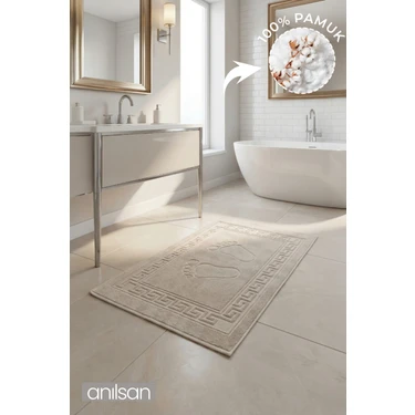 Anılsan Vizon Greek Ayak Havlusu - 50x70 Cm, 245 Gr, %100 Pamuk, Spa Ve Otel Banyo