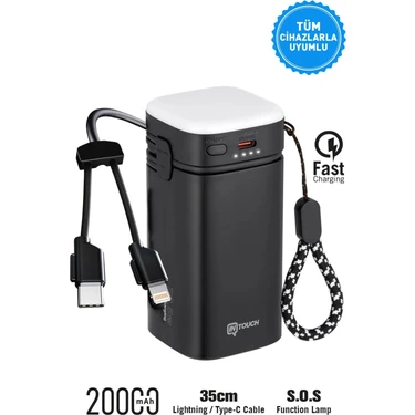 Intouch 20.000 Mah 22,5W Pd Hızlı Kablolu Kamp Lambası Outdoor Serisi