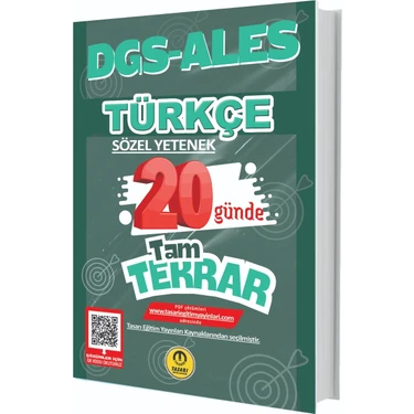 Tasarı Yayınları Dgs Ales Türkçe 20 Günde Tam Tekrar Soru Bankası Tasarı Eğitim