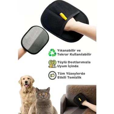 Exelox ﻿kedi Köpek Tüy Toplayıcı Çift Taraflı Statik Eldiveni Giysi Halı Elbise Mobilya Için Statik