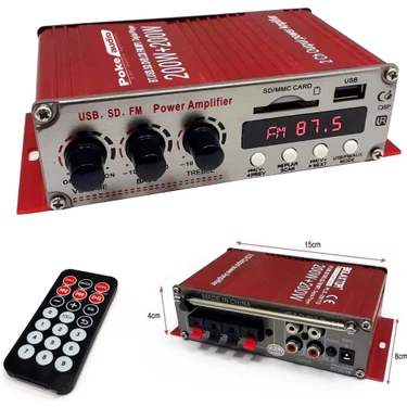 Mini Anfi 400 Watt 12V Bluetooth USB Sd Fm Radio Poke