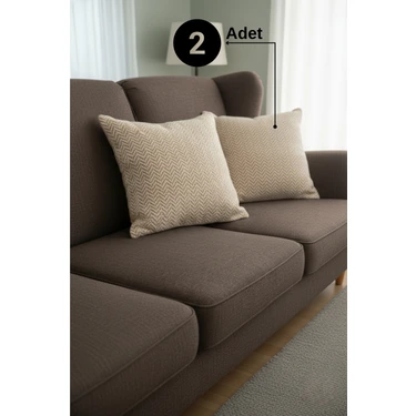 Senpai Chevron Bohem Dekoratif Punch Yastık Kırlent Kılıfı | 45X45