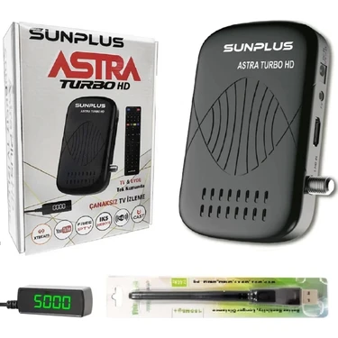 Sunplus Astra Turbo Çanaksız Çanaklı Wi-Fi Full Hd Sinema Uydu