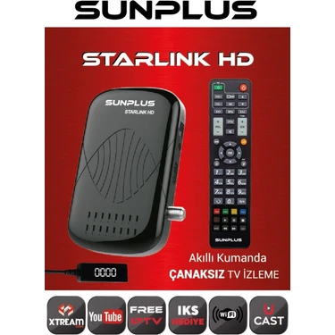 Sunplus Hd Uydu Alıcısı, Full Hd 1080P, Tv ve Uydu Için Tek