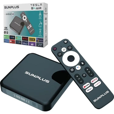 Sunplus 4K Android Tv Box, 2gb Ram, 16GB Hafıza, Wi-Fi 6, Hızlı ve