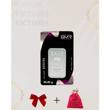 Victoria Gold Sertifikalı 50 gr Külçe Gümüş 999