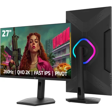 Gamepower Lunis L90 27'' 260Hz 0.5ms Fast IPS Qhd 2k Rgb Pivot Gaming Monitör (Sıfır Ölü Piksel