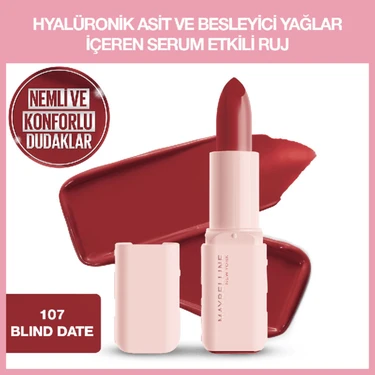 Maybelline New York Serum Etkili Hyalüronik Asit ve Besleyici Yağ Içeren Ruj - 107 Blind