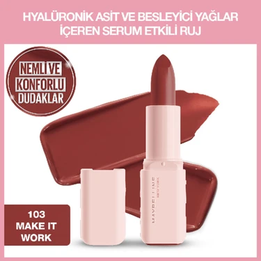 Maybelline New York Serum Etkili Hyalüronik Asit ve Besleyici Yağ Içeren Ruj - 103 Make It