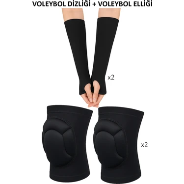 444 Marka Voleybol Dizliği ve Voleybol Elliği 2'li Set Voleybol Kolluk ve Dizlik Kabartma Sünger
