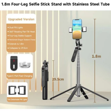 Prolite Orjinal Youtube, Vlog ,sunum, Eğitim ,canlı Yayın Çok Yönlü 3 Ayaklı Kumandalı Tripod