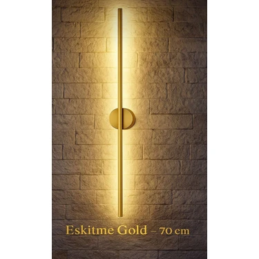 Hf Designer Eskitme/gold Modern Dekoratif LED Duvar Aplik 66 cm Günışığı LED 1 Adet ( Pilli