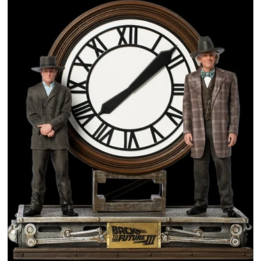 Iron Studios Back To The Future 3: Marty And Doc At The Clock Deluxe Art