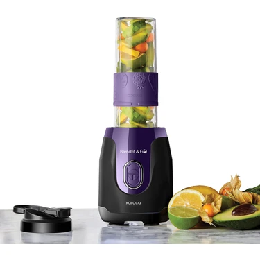 Karaca Blendfit Go Personal Kişisel Smoothie Blender Black Purple 550 W 600 ml Kapasite ile Mor
