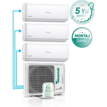 Baymak ELEGANT PRIME MULTİ KLİMA  27 DIŞ / 9+12+12 İÇ ( Montaj Dahil
