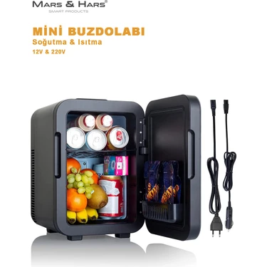 10 Lt. Buzdolabı Soğutma ve Isıtma Özellikli 12V ve 220V (Kahve Mak.için Süt Hortum
