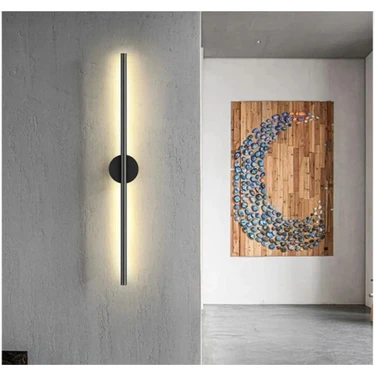 Netzy Modern Premium Kablosuz Pilli Gün Işığı LED Aplik-Siyah 70CM (Pil