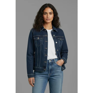 Wkm Kadın Rahat Kesim Çift Cepli Denim Kot