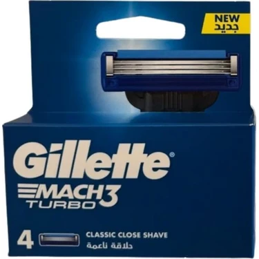 Gillette Mach3 Turbo Yedek Başlık 4'lü Ergonomik Tasarım ile Hassas Tıraş