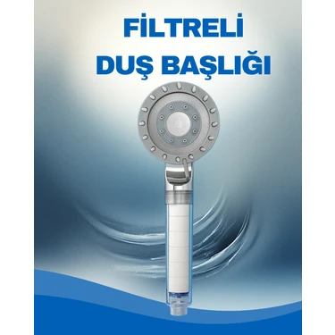 Aqua Sara Filtreli Duş Başlığı | Su Arıtmalı, Klor ve Kireç Önleyici, Yüksek