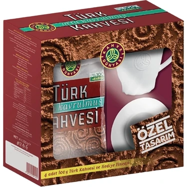 Kahve Dünyası Türk Kahvesi 4 x 100 gr Fincan Türkiye Menşeli Lezzetli