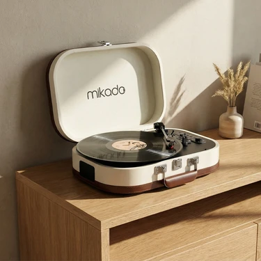 Mikado Nostalgia MN-101 Pikap Fil dişi Usb+RCA+Bluetooth Destekli Müzik