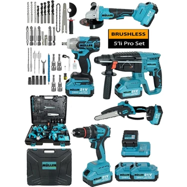 Alman Pro Seri Kömürsüz 5'li Set Kırıcı Delici-Darbeli Fiyatı